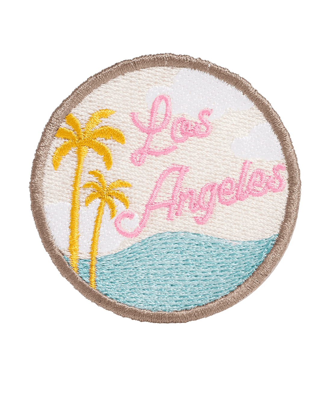 Round Los Angeles city iron on patches