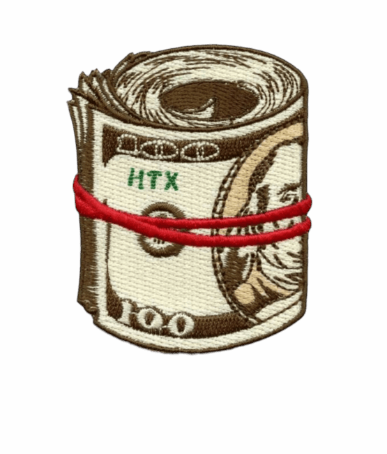 Roll money iron on patch
