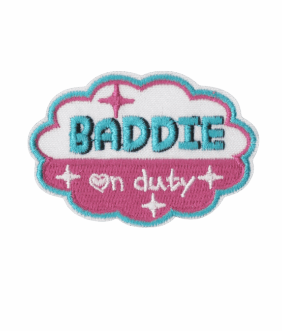 Baddie on duty iron on patches