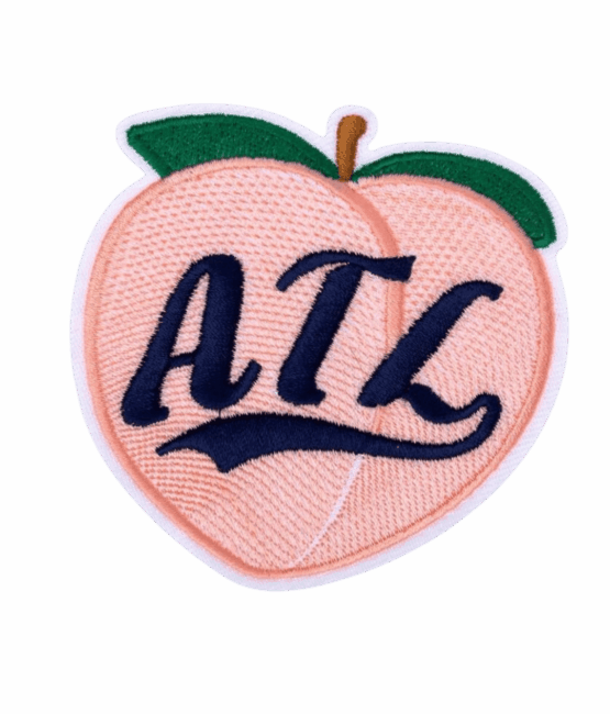 ATL peach iron on patch