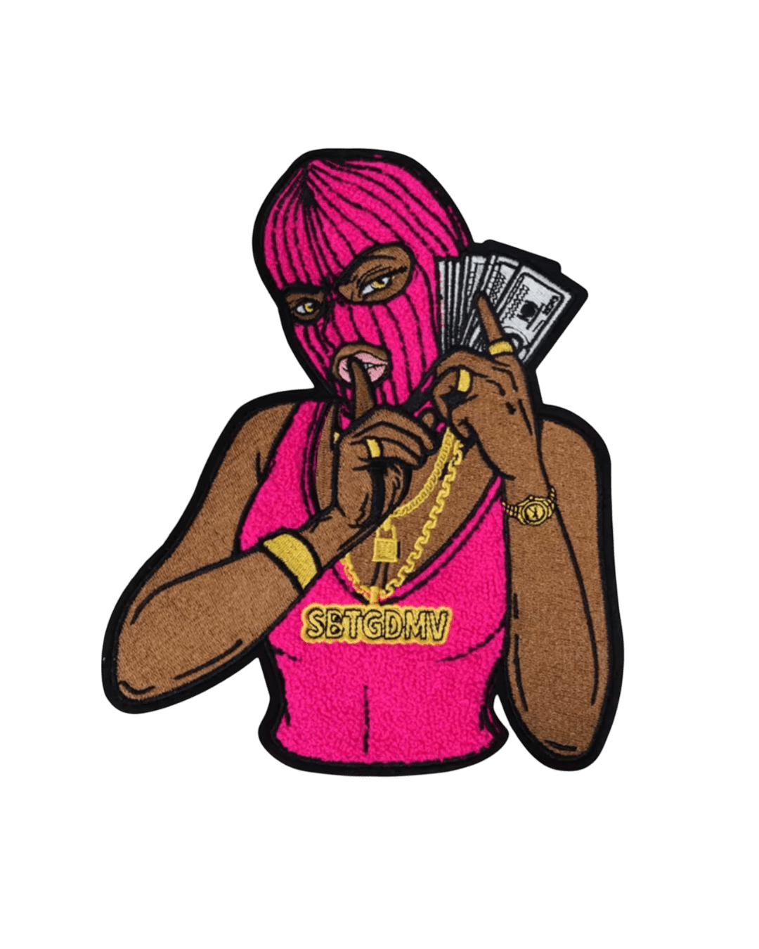 Shh Money iron on patches
