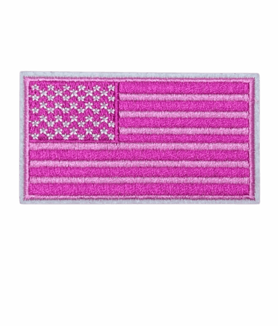Pink American flag iron on patch