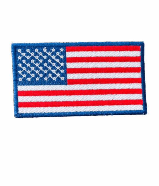 Blue American flag iron on embroidery patcj
