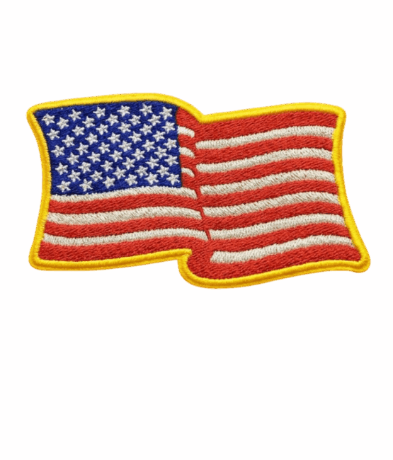 Wave iron on American flag patch