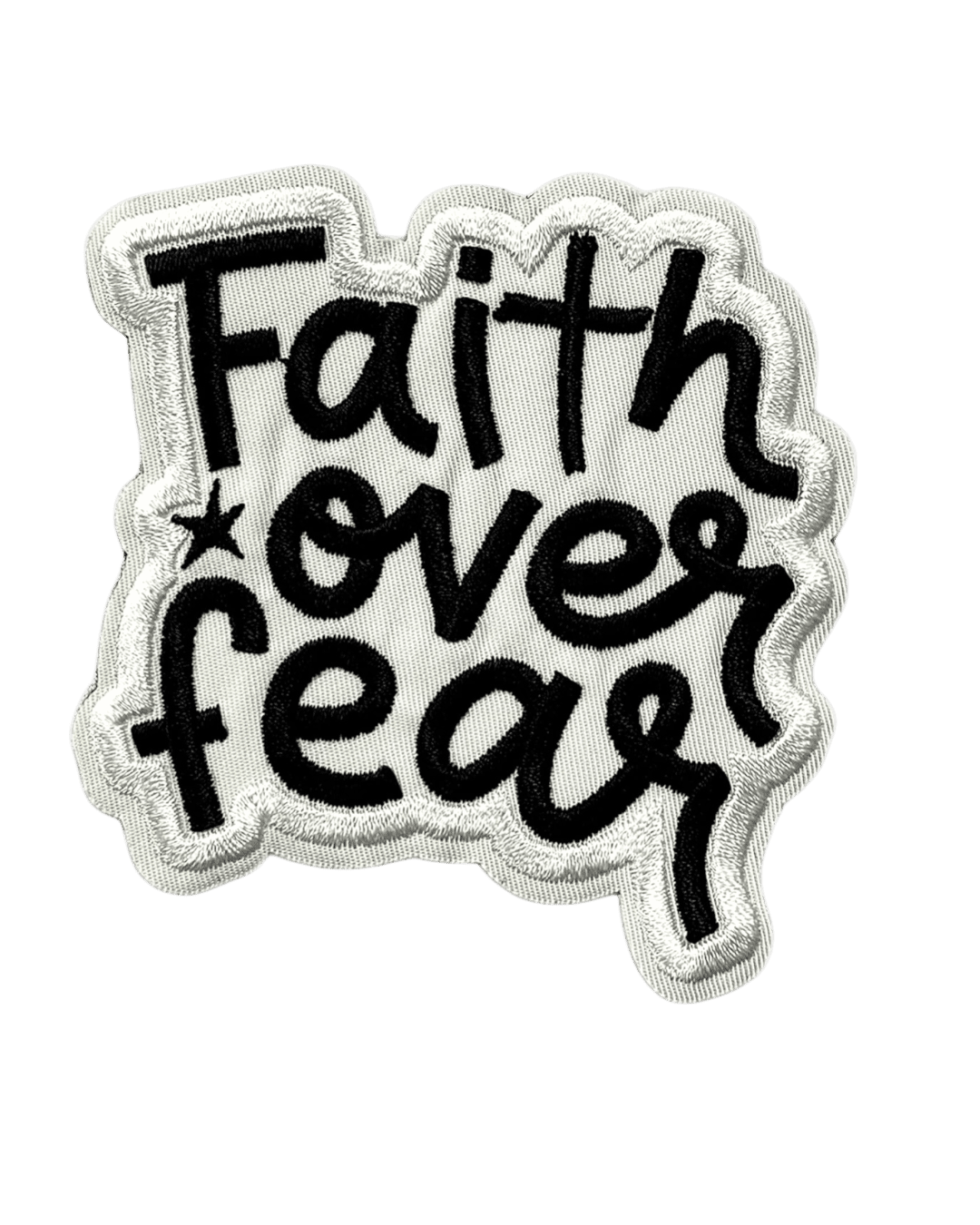 Faith over fear iron on patch