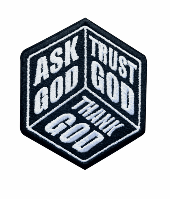 Ask god cube iron on patch