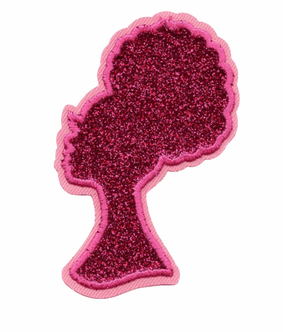 Black afro silhouette iron on melanin patches