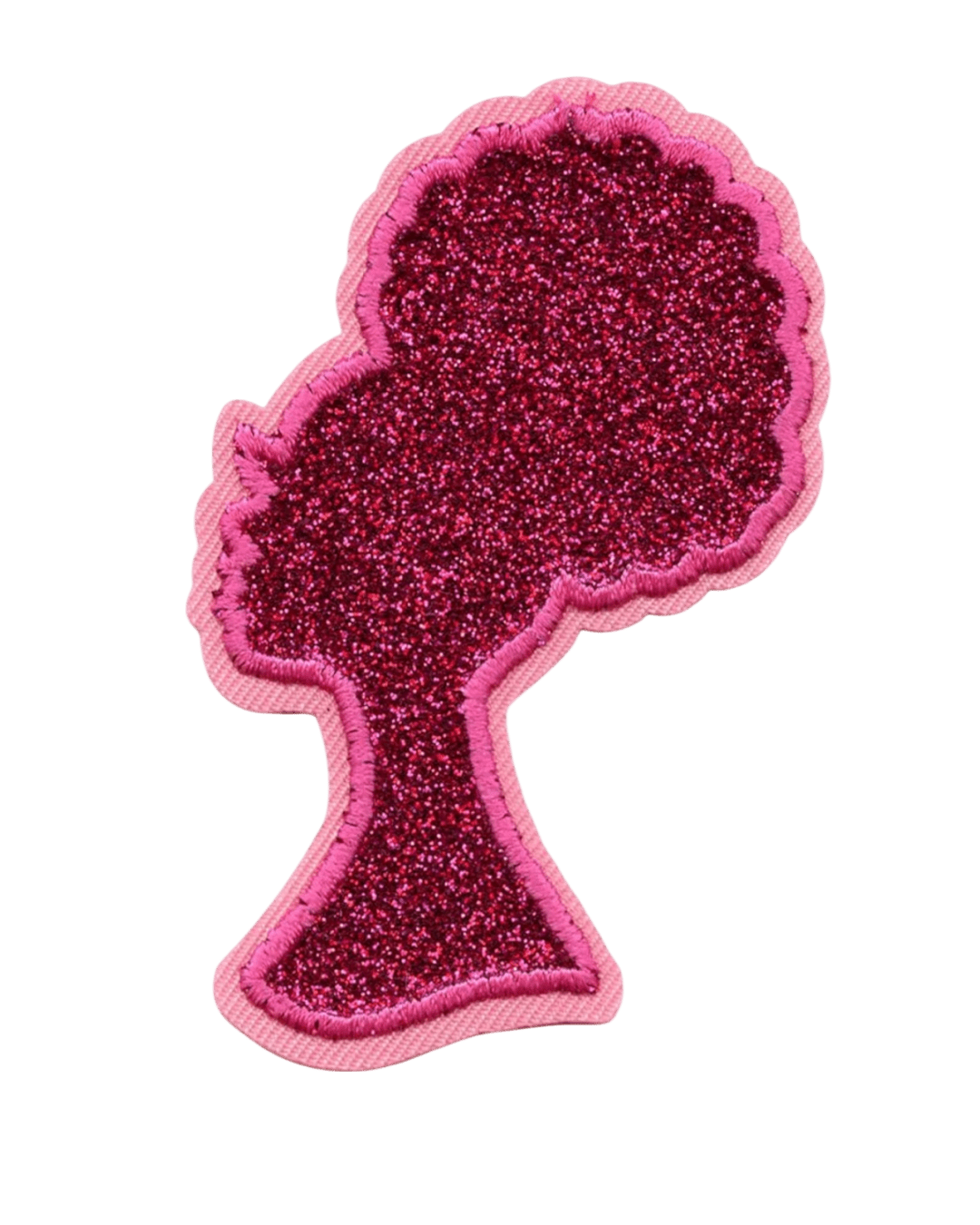 Black afro silhouette iron on melanin patches