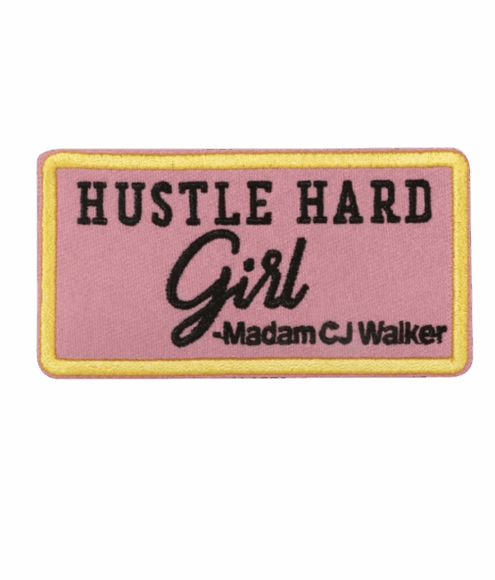 Hustle hard iron on embroidery patches
