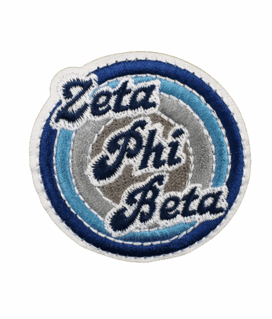 Round Zeta phi beta iron on patches