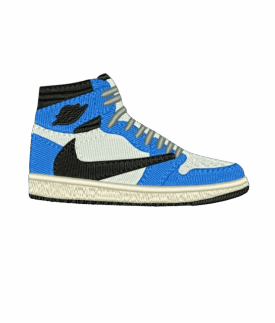 Fashion blue sneaker iron on patches