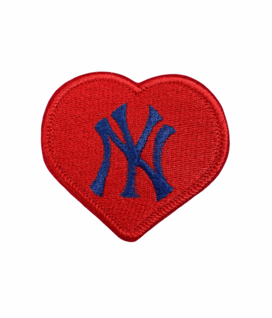 NY iron on heart patches