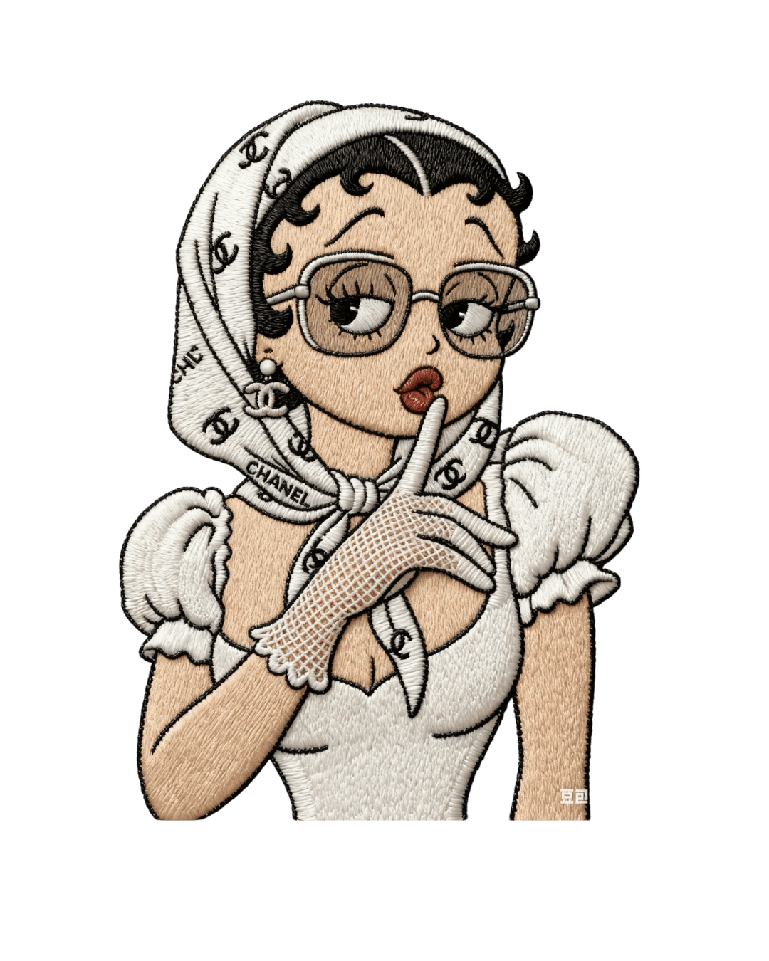 Shhh fashion scarf iron on patches