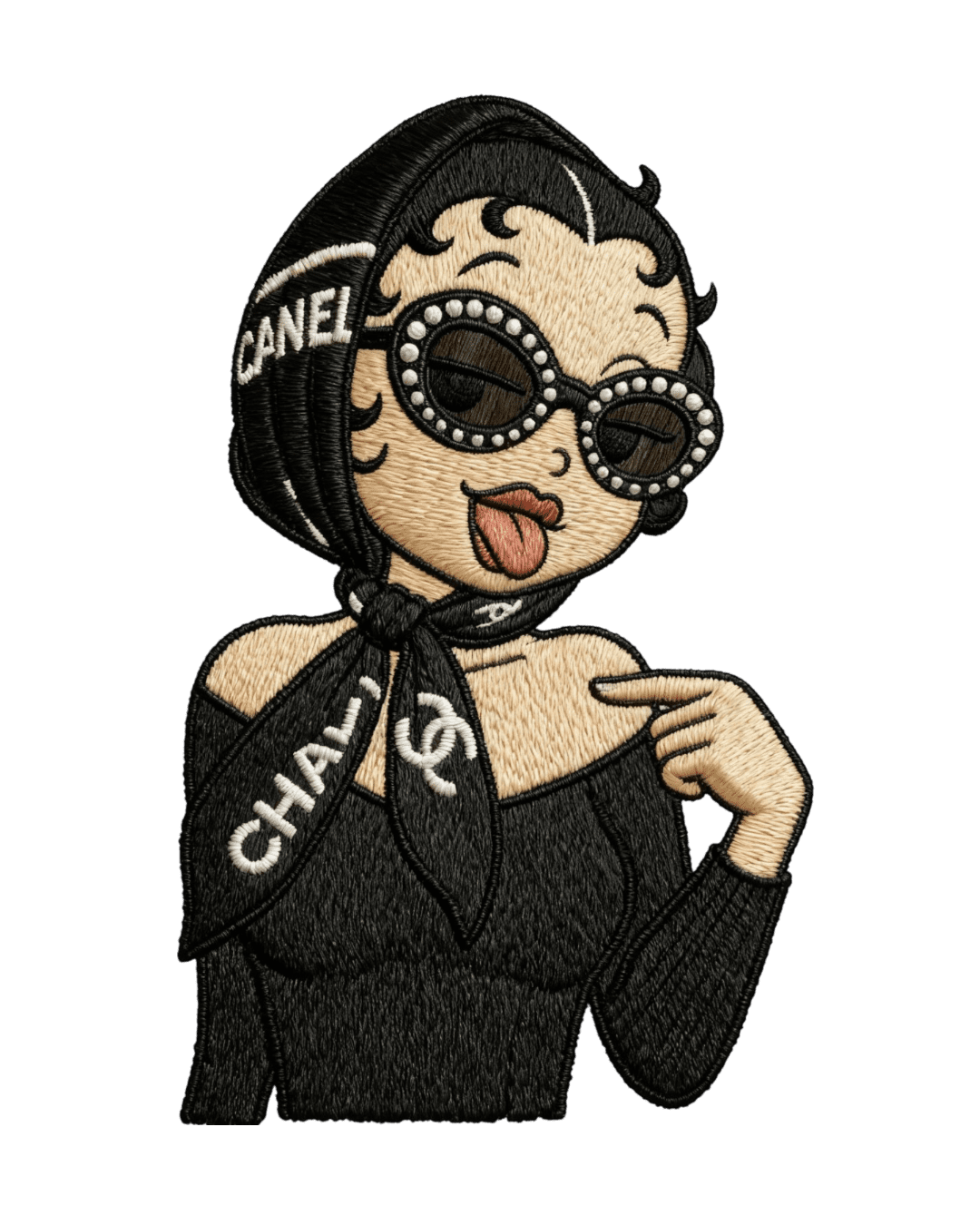 Fashion betty scarf iron on patches
