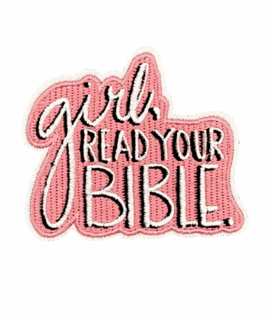 Girl read your bible iron on religious patches