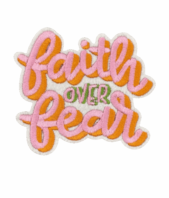 Faith over fear iron on religious patches
