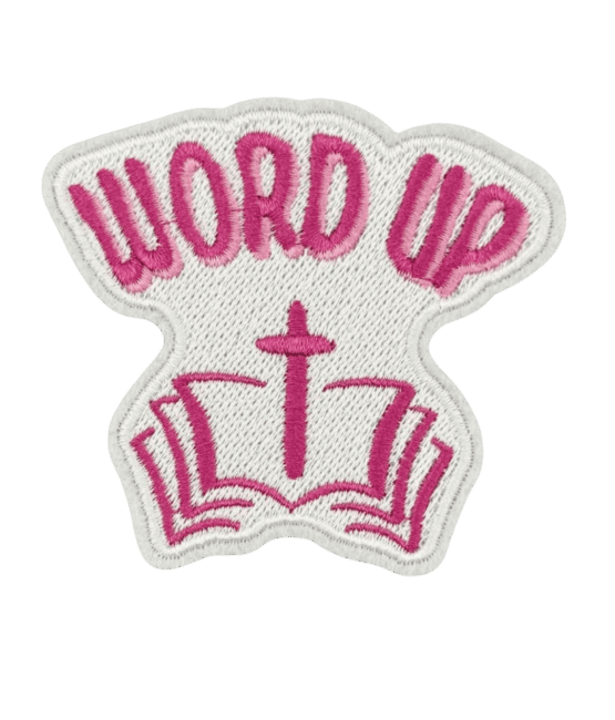 Word up iron on religious patches