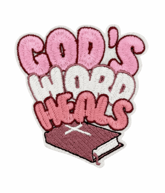 Gods word heals iron on religious patches