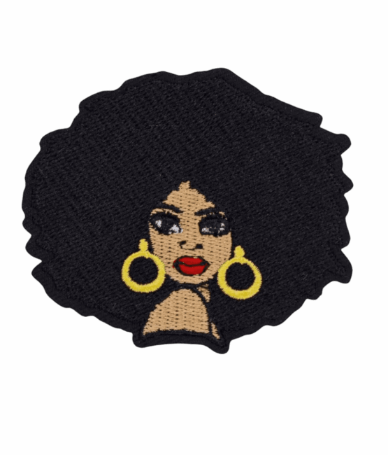 Big afro iron on melanin patches