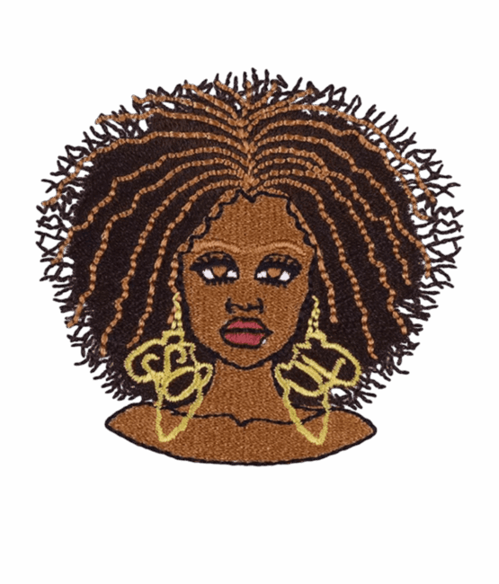 Black curly afro iron on melanin patches