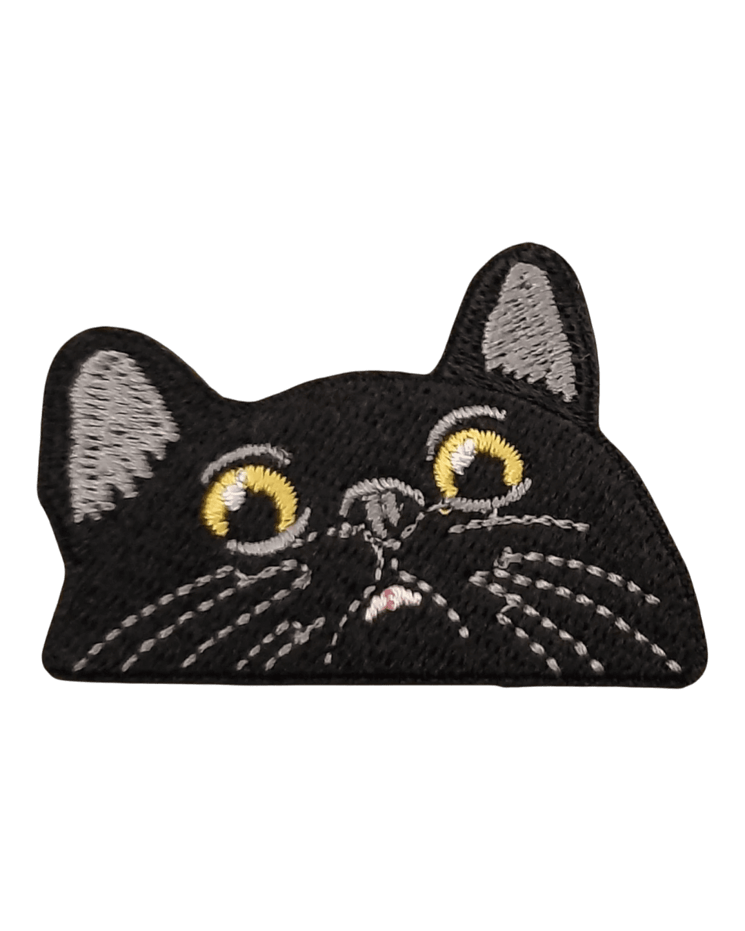 Black peeking cat iron on patches