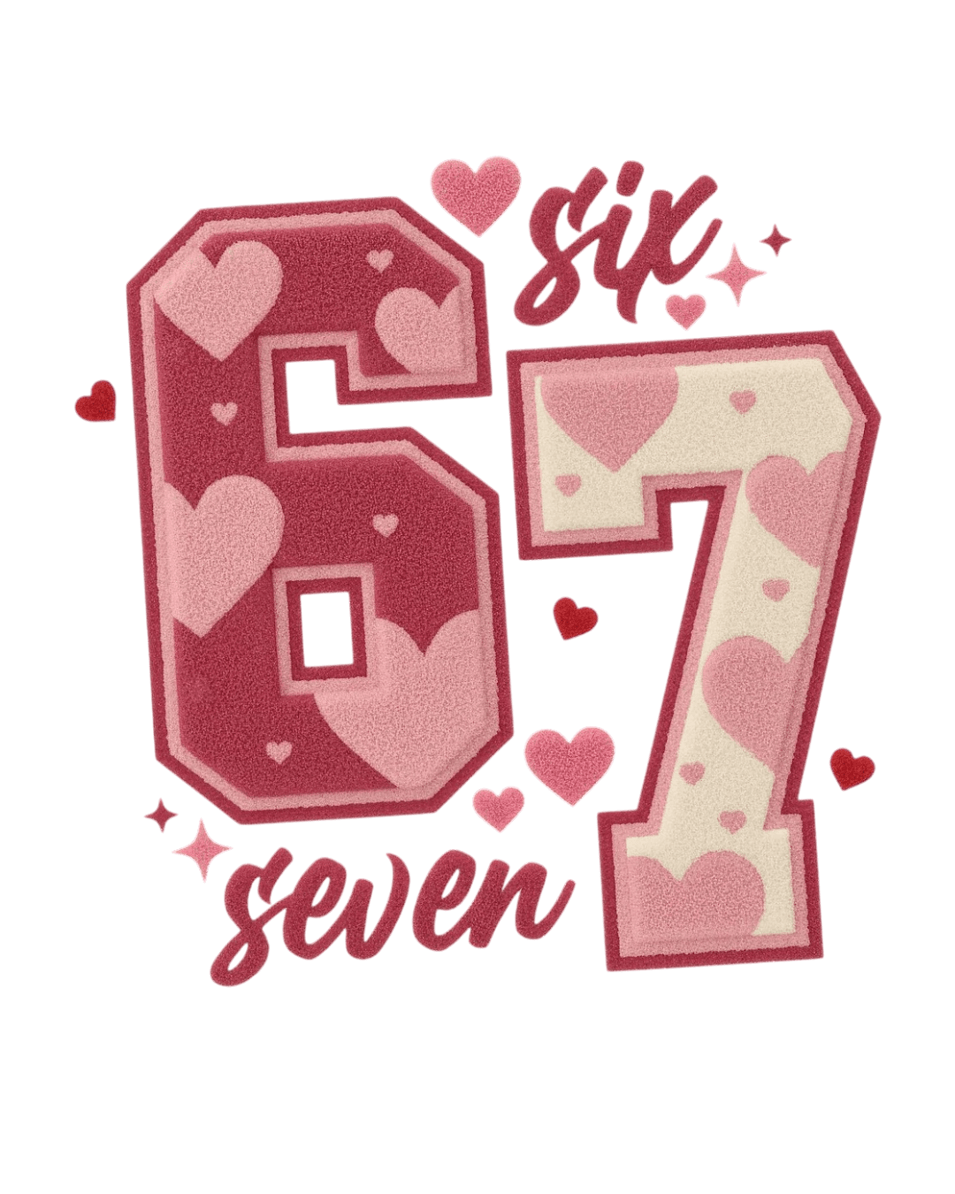 6 and 7 valentines iron on heat transfers