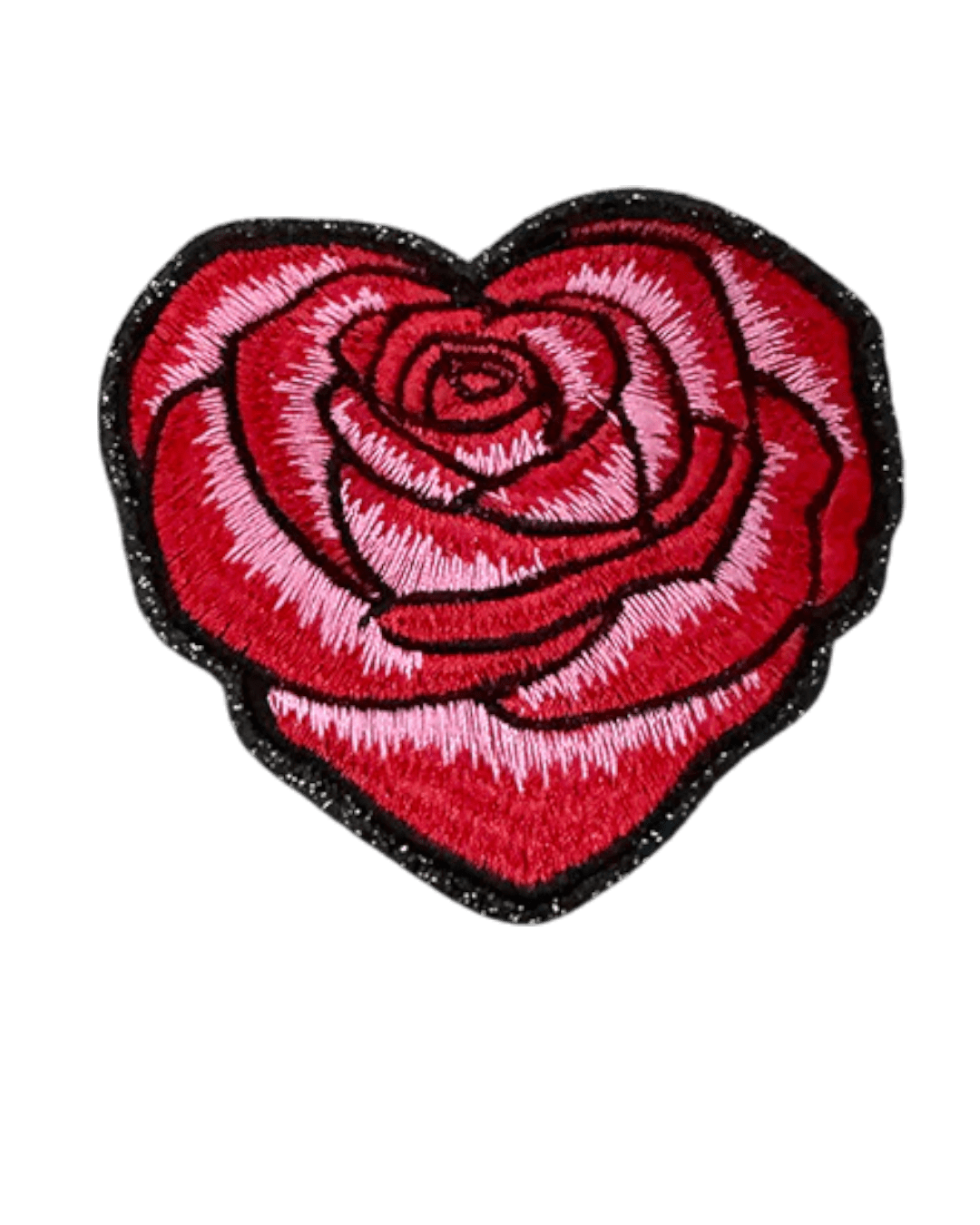 Flower iron on heart patches