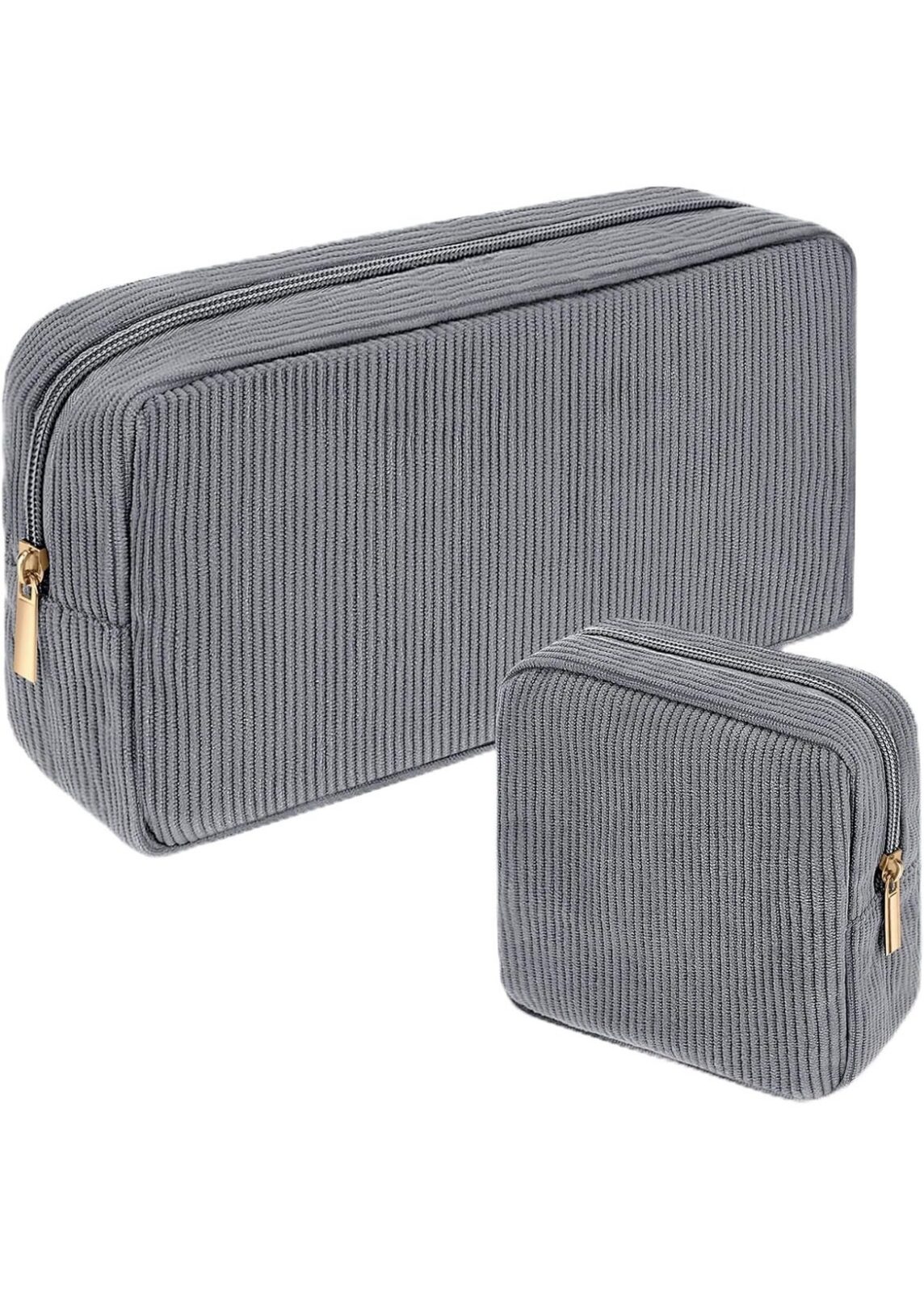 2pc Set Classic Monogram corduroy Pouch Personalized Cosmetic Bag - Image 3