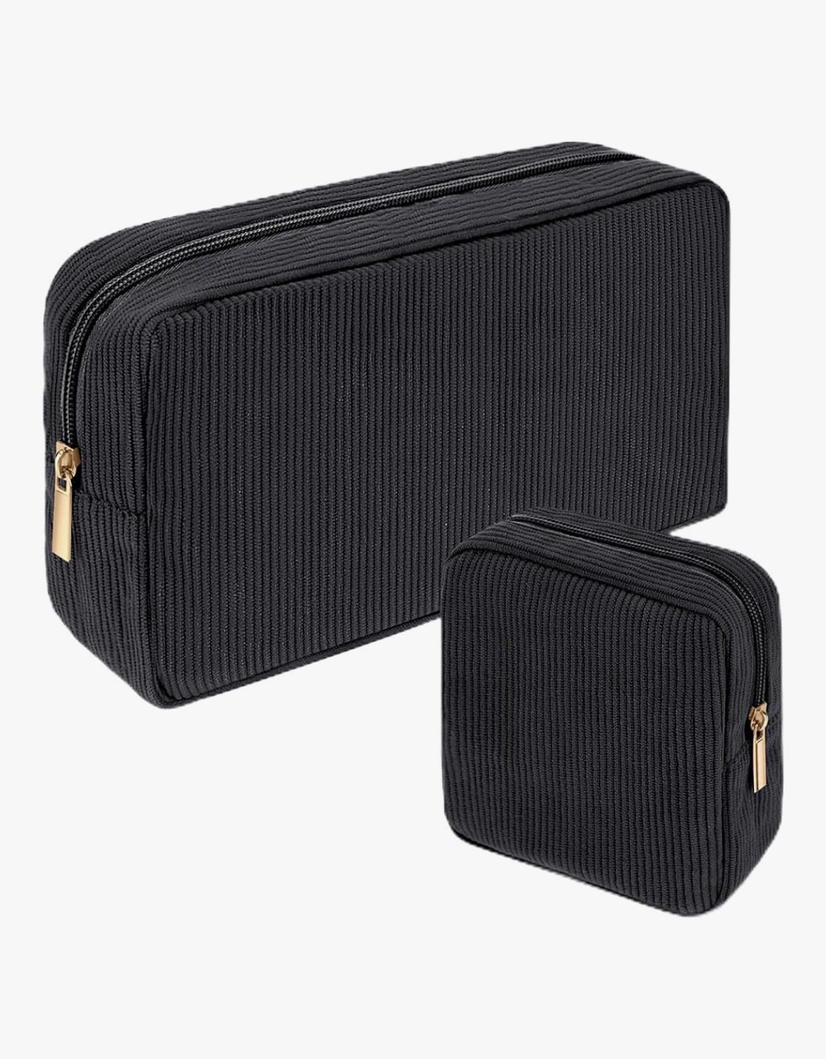 2pc Set Classic Monogram corduroy Pouch Personalized Cosmetic Bag - Image 4