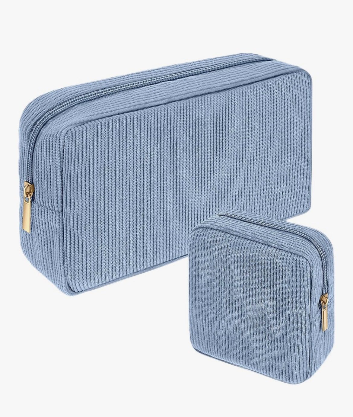 2pc Set Classic Monogram corduroy Pouch Personalized Cosmetic Bag - Image 5