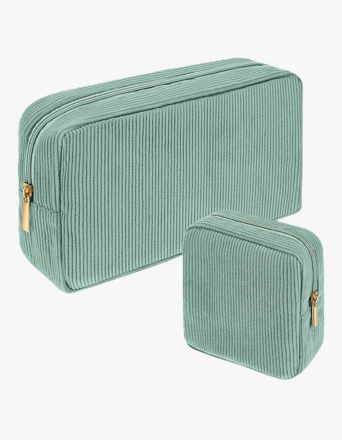2pc Set Classic Monogram corduroy Pouch Personalized Cosmetic Bag - Image 6