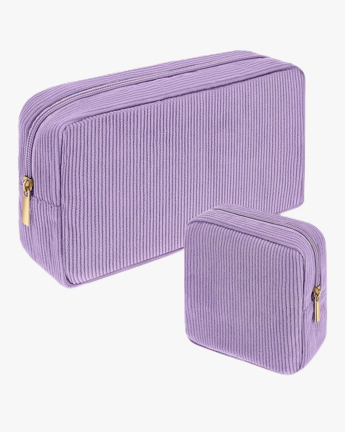 2pc Set Classic Monogram corduroy Pouch Personalized Cosmetic Bag - Image 7