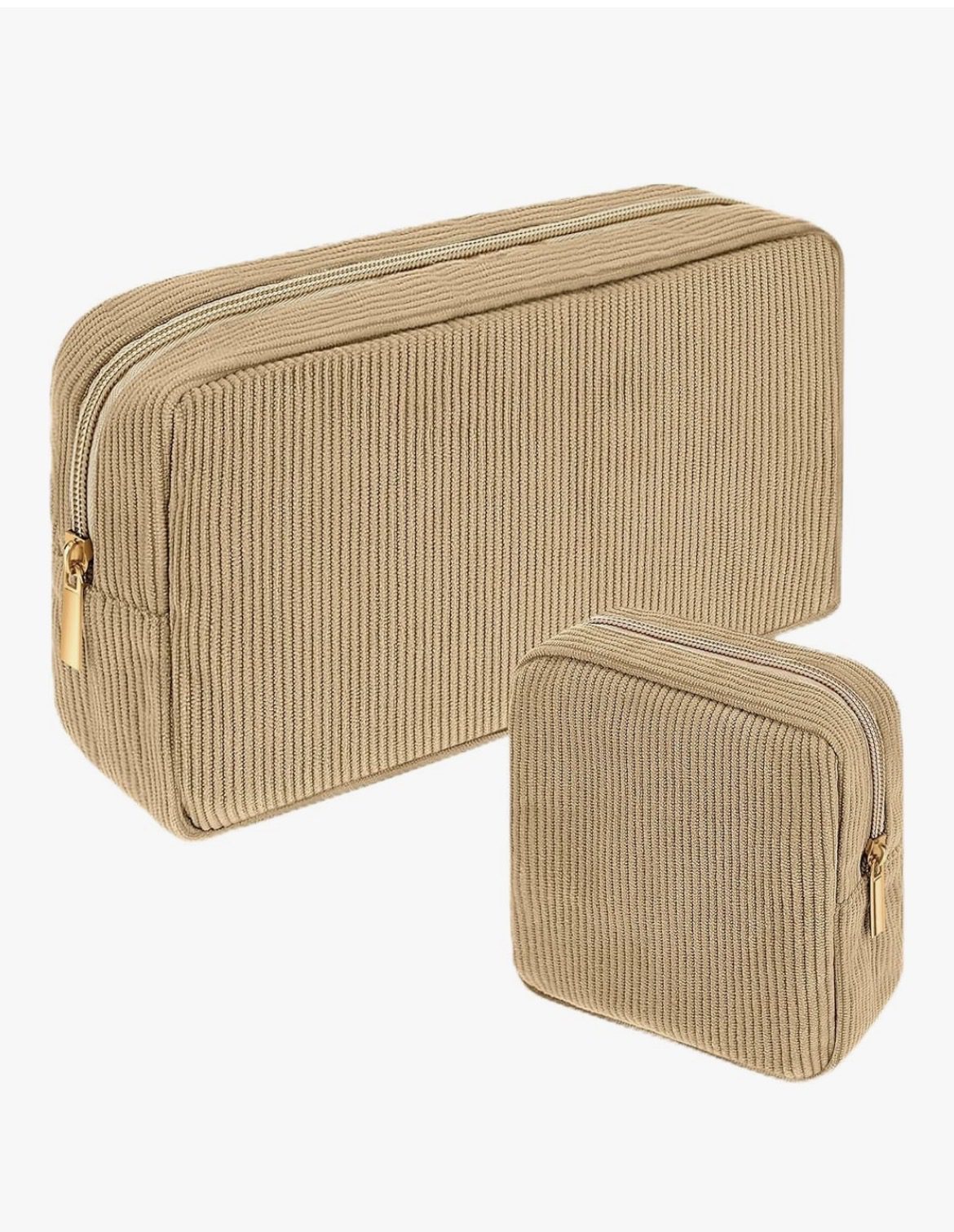 2pc Set Classic Monogram corduroy Pouch Personalized Cosmetic Bag - Image 8