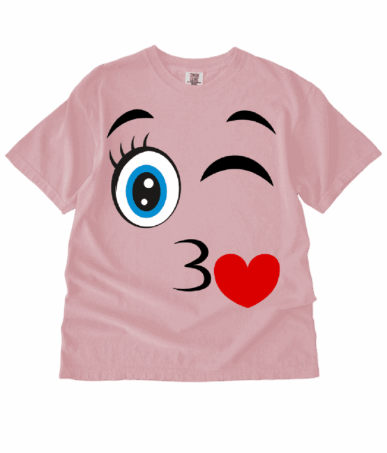 Kissing Emoji heat transfers 6