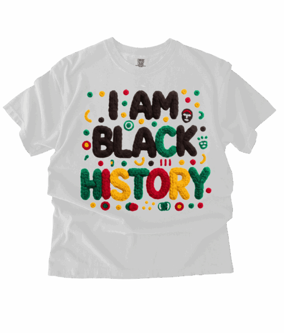 Faux knit I am black history transfers