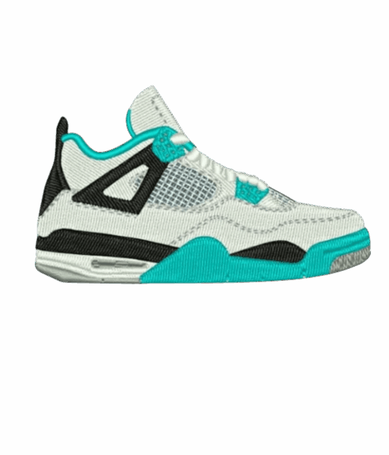 Fashion teal 4s sneaker iron on patches