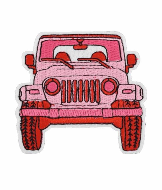 Pink jeep iron on car patches