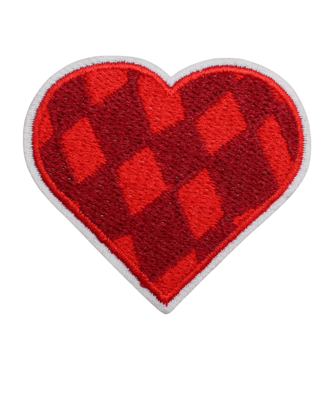 Red checkered heart iron on patches