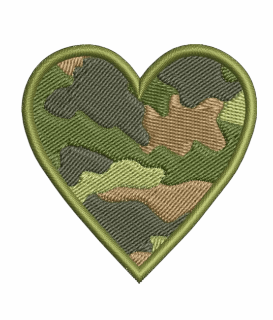 Camo heart iron on patches