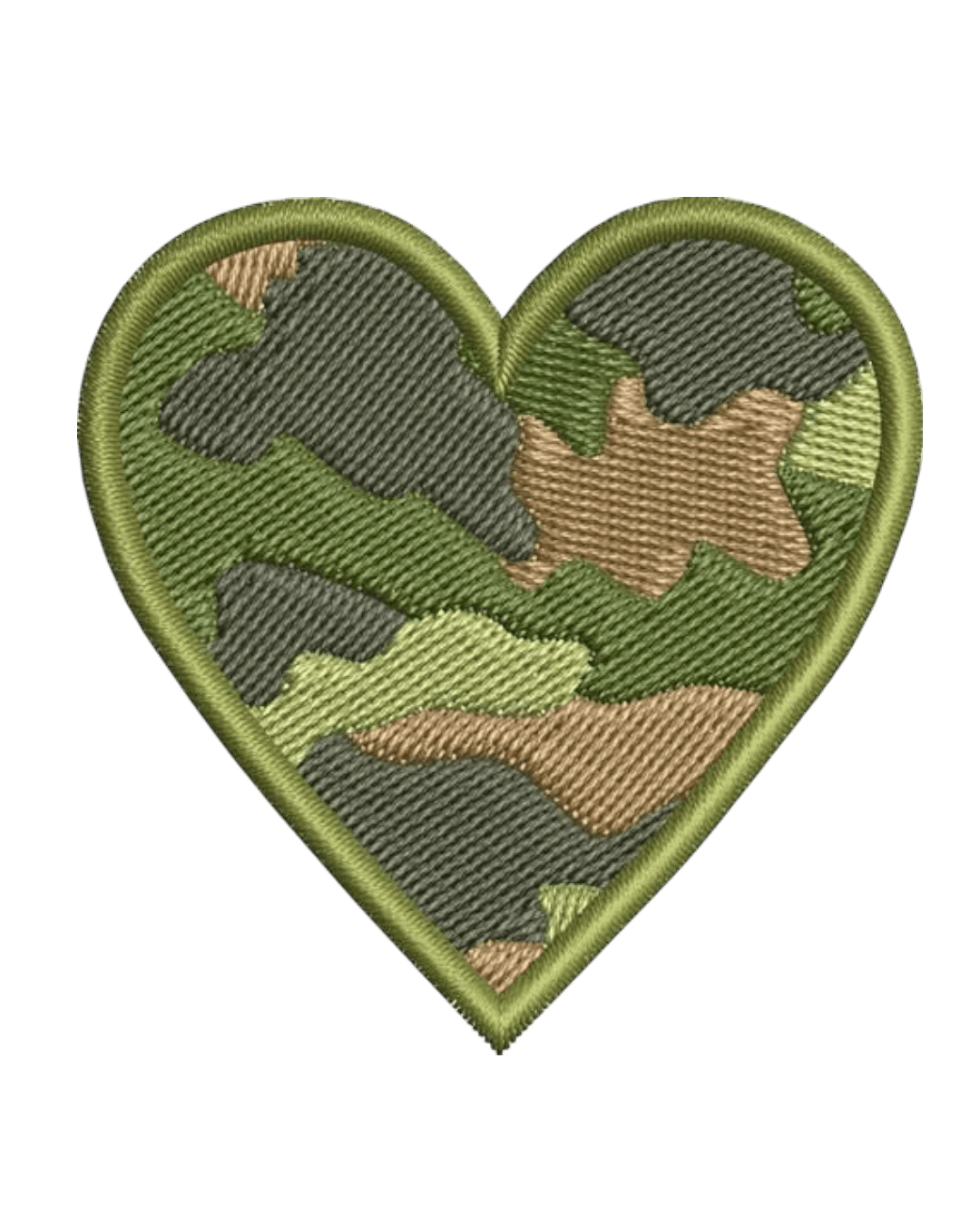 Camo heart iron on patches