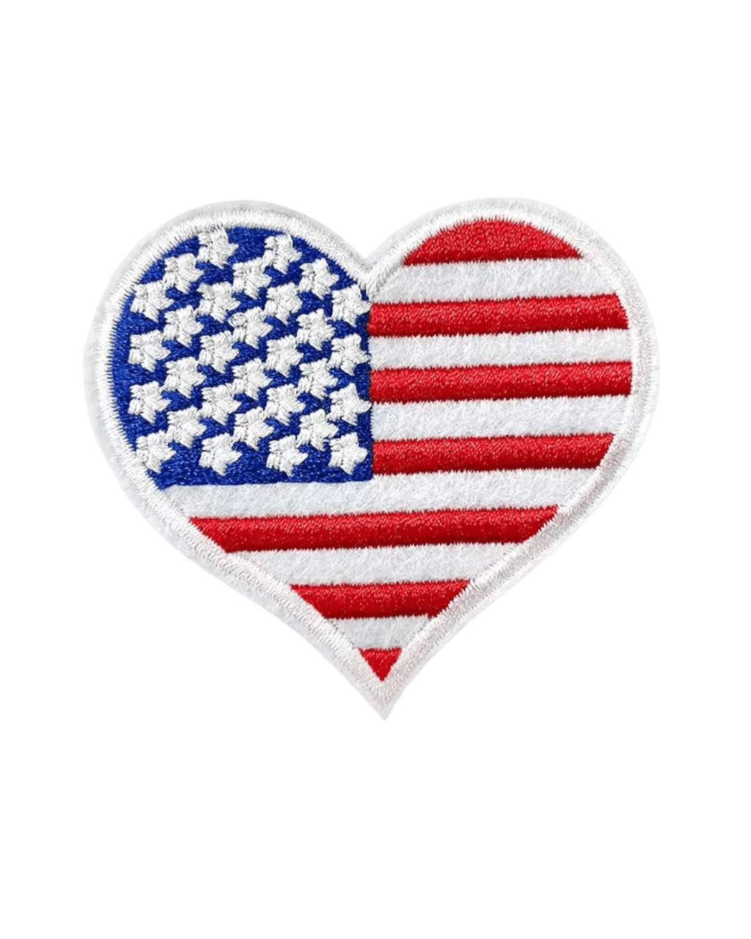 Heart flag iron on patch