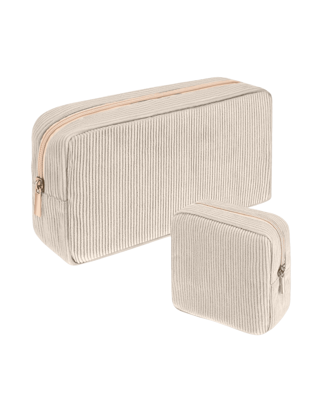 2pc Set Classic Monogram corduroy Pouch Personalized Cosmetic Bag - Image 2