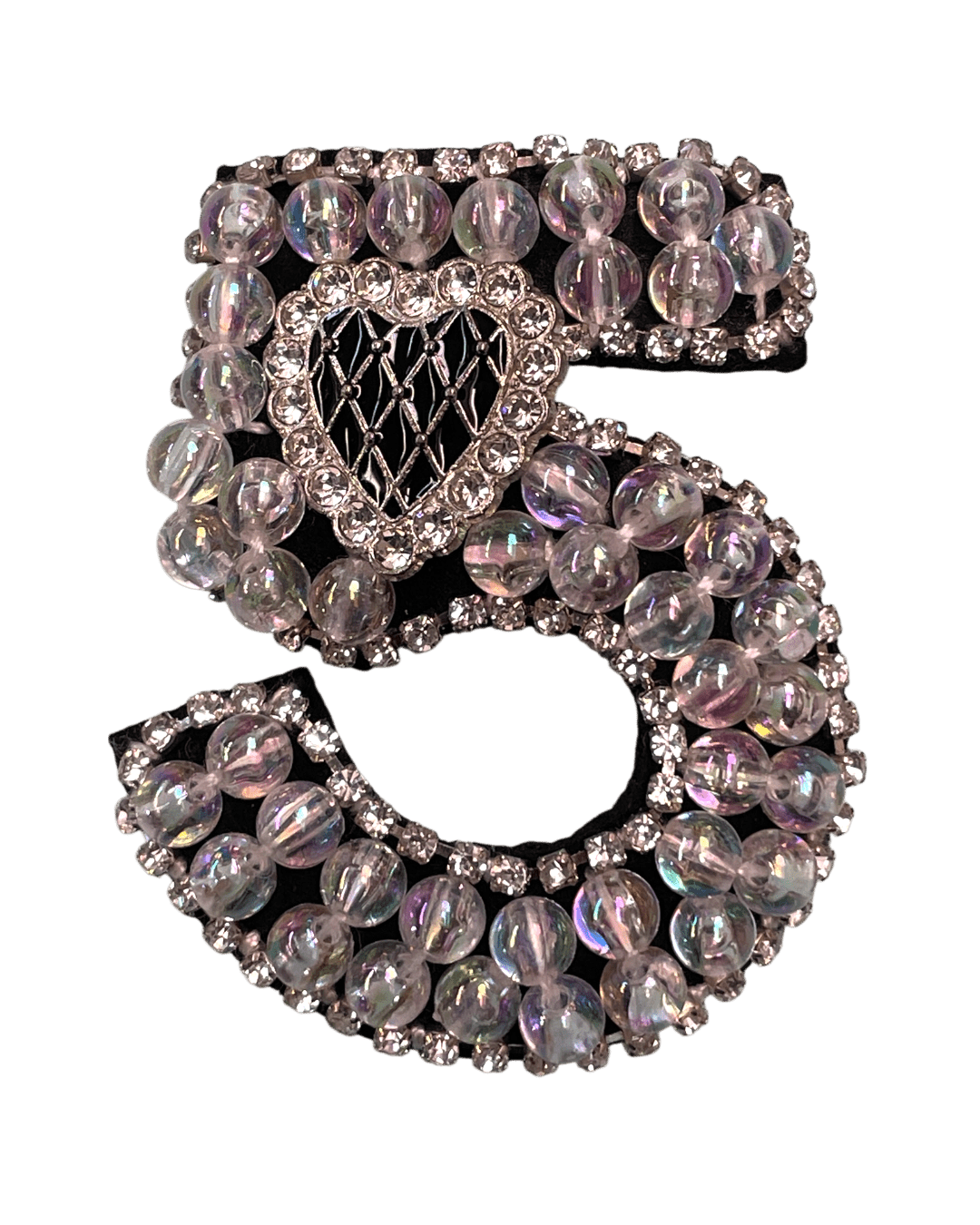 Number 5 beaded patches