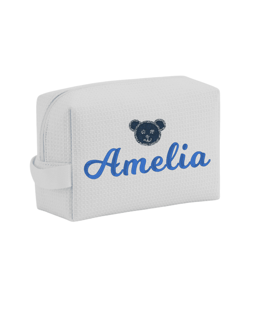 Classic Monogram Text Waffle Pouch Personalized Waffle Cosmetic Bag - Image 4