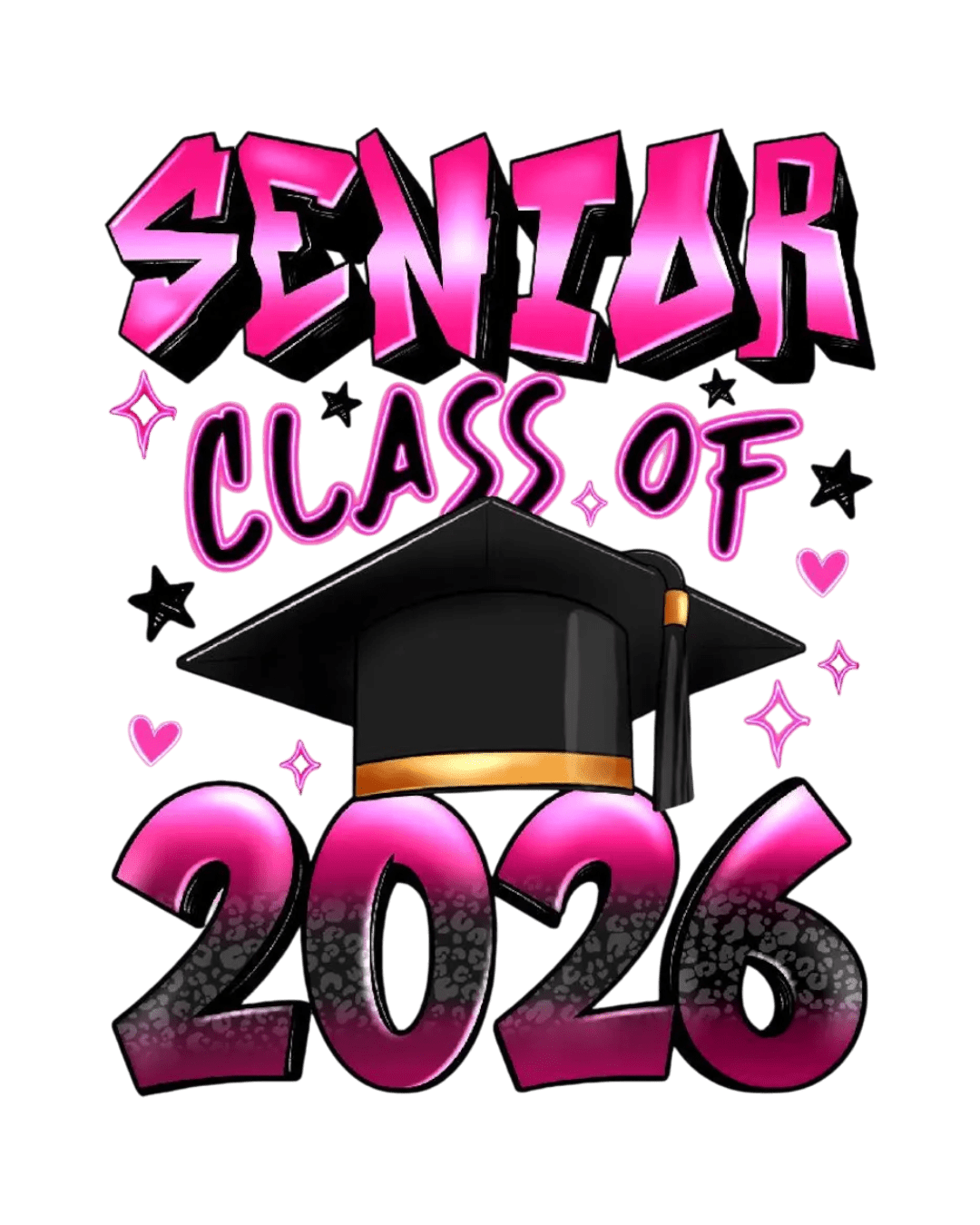 Senior 2026 graduation iron on heat transfers