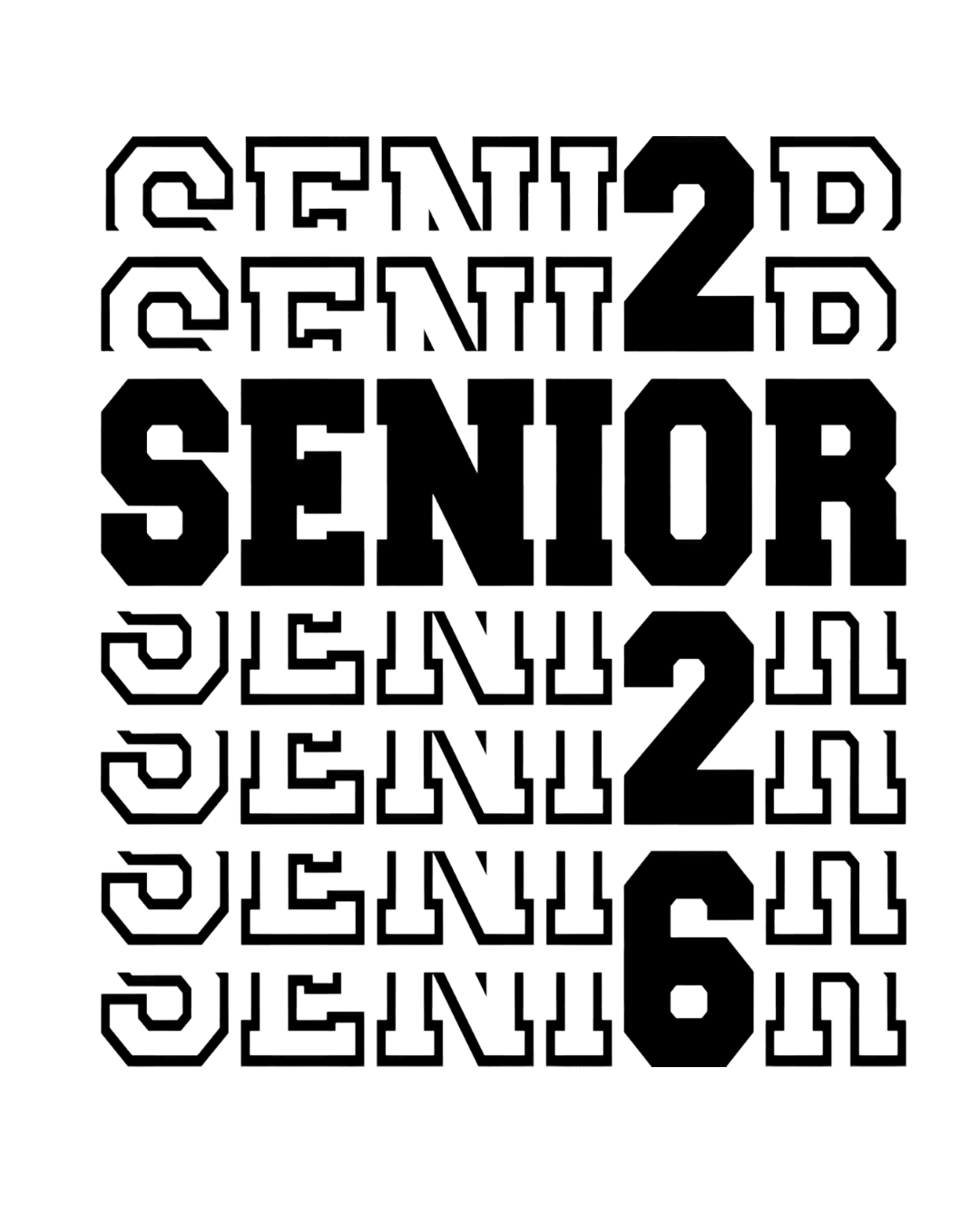 Senior 2026 graduation iron on heat transfers