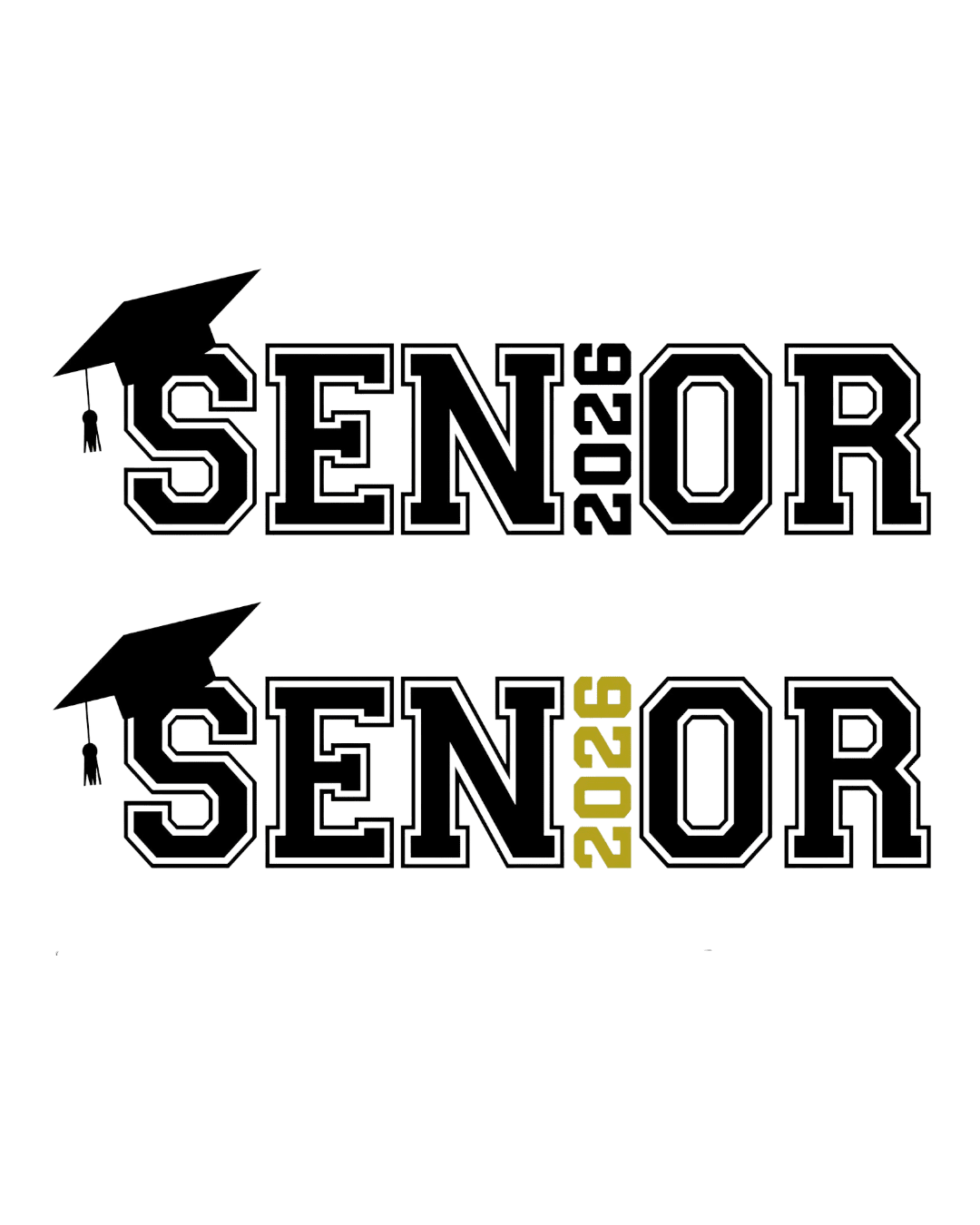 Senior 2026 graduation iron on heat transfers 10