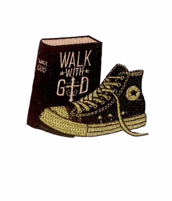 Walk with god iron on patch