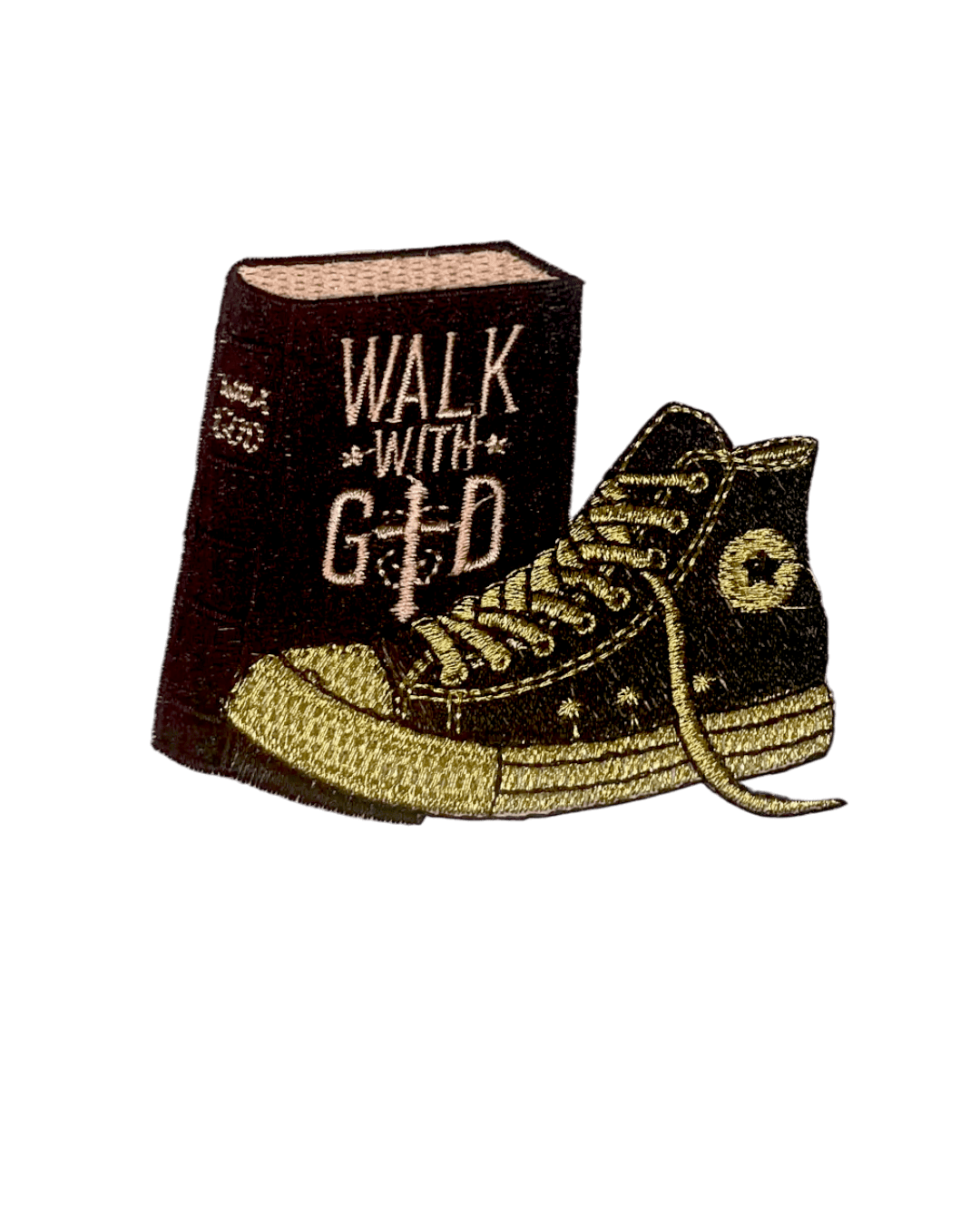 Walk with god iron on patch