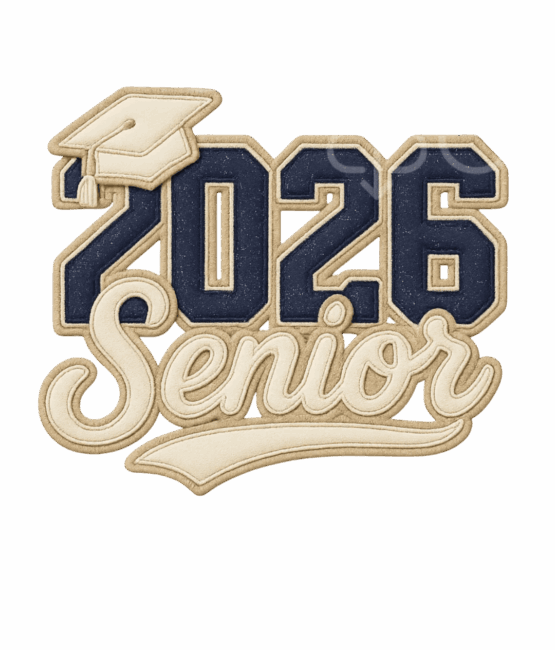 3d Senior 2026 graduation iron on heat transfers